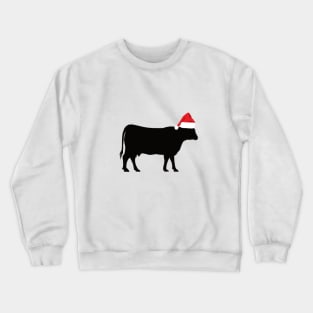 Cow Reindeer Hat Santa Christmas Lights Crewneck Sweatshirt